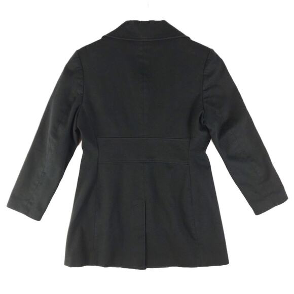 John Paul Richard Women's S Textured Cotton Black Trench Pea Coat Uniform Petite - Picture 5 of 6